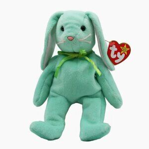 Ty Beanie Baby Hippy the Lite Green Bunny Rabbit 6 in Tall Mint with Mint Tag